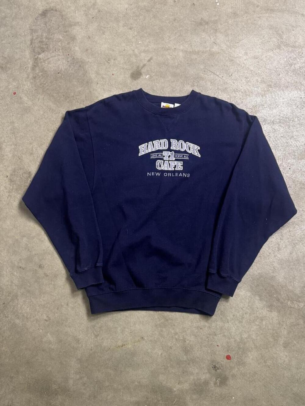 Vintage Hard Rock Cafe New Orleans Navy Blue Sweatshirt